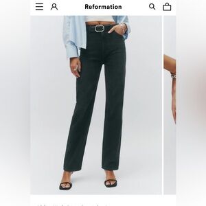 Reformation women’s Abby high-rise straight jeans